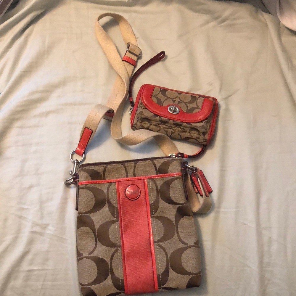 Coach crossbody purse and matching wallet
